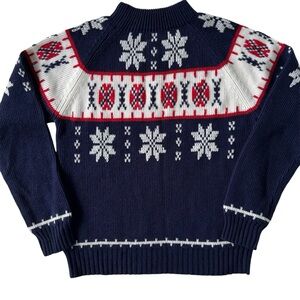 Vintage Mock Neck Fair Isle Après-ski Sweater Nordic